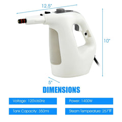 1400W Handheld Steam Cleaner with 14-Piece Accessory Kit and Child Lock-Gray
