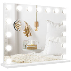 Hollywood Makeup Mirror with Lights, 3 Lighting Modes, USB Charging Port, Tabletop or Wall Mounted, White