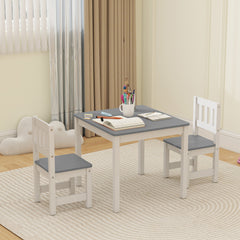 Kids Table and Chairs Set, Toddler Table and 2 Chair Set for Activity, Art, Craft, Reading, Learning, Grey