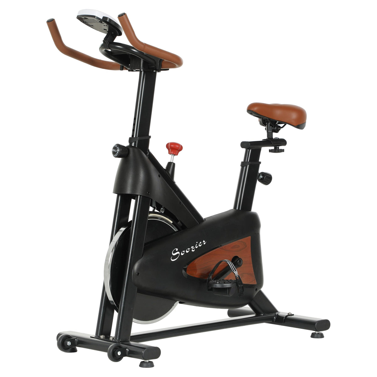 Quiet Stationary Exercise Bike with Adjustable Resistance, Seat, Black