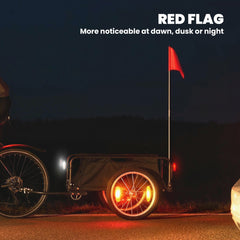 Bike Cargo Trailer, Bicycle Trailer Wagon Cart with Quick Release 16" Pneumatic Wheels, Red Flag