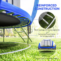 8ft Trampoline Outdoor, ASTM Certified, with Circular Base, Enclosure Net, Ladder and Curved Poles