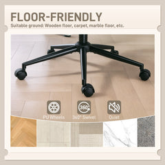 Criss Cross Chair with Flip-up Armrests, Wheels, Wide Office Chair with Adjustable Height, Tilting, Cream White