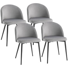 Modern Dining Chairs, Mid-Back Velvet-touch Upholstery Side Chair, Table Chair for Living Room, Dining Room, Grey, Set of 4