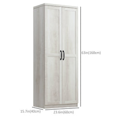 63" Kitchen Storage Cabinet, 5-tier Pantry Cabinet with Doors and Adjustable Shelves for Dining Room, Black