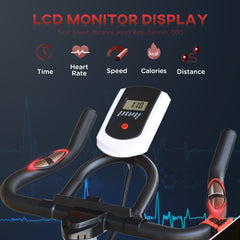 Upright Stationary Exercise Bike, Cardio Workout Training Bicycle w/ Adjustable Resistance LCD Monitor, Black
