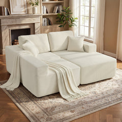 2-in-1 Modular Sectional Sofa, Boneless L Shaped Couch Sofa Bed, Dark Grey