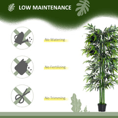 6FT Artificial Bamboo Tree Fake Decorative Plant with Nursery Pot for Indoor Décor