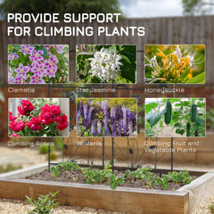 2 Pack Outdoor Metal Garden Trellis, Birds and Leaves Grid Panels for Roses, Vine Flower, Cucumber, Clematis, 39" Tall