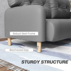 58" 2 Seat Sofa, Modern Love Seats Furniture, Upholstered 2 Seater Couch, Solid Wood Frame, Beige