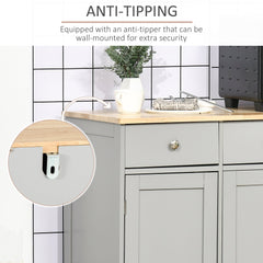 Modern Sideboard, Buffet Cabinet with Storage Cabinets, Drawers and Adjustable Shelves for Living Room, Grey