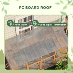 Large Outdoor Catio with 2 Condos, Jumping Platforms, Waterproof Roof, Orange
