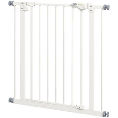 30 Inch Tall Pet Gate with Door Dog Gate and Barrier Indoor for Stairs Includes 7", 8", 12" Extensions Kit