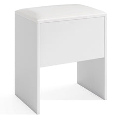 Vanity Stool Flip Top Storage Stool with Soft Padded Seat-White