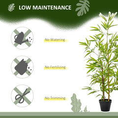 Artificial Bamboo Tree, 4ft Fake Tree with Realistic Leaf and Natural Trunk, Decorative Plant in Nursery