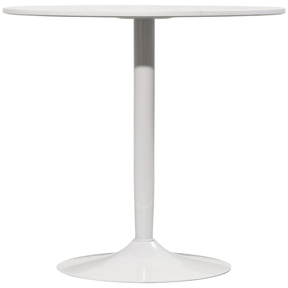 Modern Kitchen Table for 2 People, Round Dining Table with Steel Base for Living Room, Dining Room, White