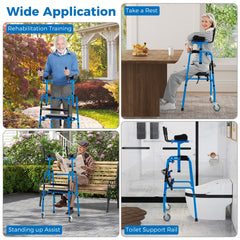Versatile Rolling Walker for Rehabilitation Training-Navy