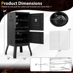 Vertical 2-tier Outdoor Barbeque Grill with Temperature Gauge