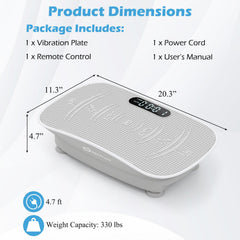 Vibration Plate Exercise Machine for Lymphatic Drainage and Weight Loss with 10 Speed Intensities-Gray