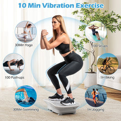 Vibration Plate Exercise Machine for Lymphatic Drainage and Weight Loss with 10 Speed Intensities-Gray