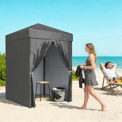 4 x 4 ft Compact Pop Up Canopy Tent, UPF 50+ Changing Room, Portable Instant Privacy Canopy with Mesh Window, Black