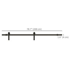6.6FT CARBON STEEL Sliding Wood Barn Door Hardware Track Set Door System Carbon Steel J Shape Roller