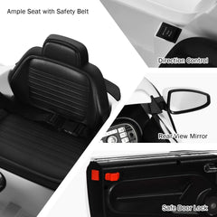 12V Licensed Volkswagen Beetle Kids Ride On Car with FM Radio, USB and Slow Start, White