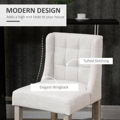 Modern Counter Bar Stools Tufted Upholstered Counter Chairs Set of 2 for Kitchen, Beige