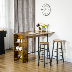 Counter Height Table with Drop Leaf, Extendable Bar Table with Adjustable Storage Shelf, Light Grey
