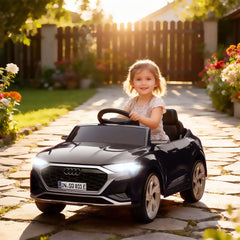 12V Battery Powered Kids Electric Car, Audi Q8 etron Sportback Licensed Ride on Car w/ Remote Control, Black