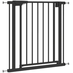 Baby Gate, Pet Safety Gate Pressure Fit, 30"-32" Wide with Two-Way Open, Auto-Close for Stair, Doorways, Hallways, Black