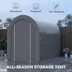 5' x 8' Outdoor Storage Shed, Heavy Duty Galvanized Steel Portable Shed for Bike, Motorcycle, Garden Tools, Black