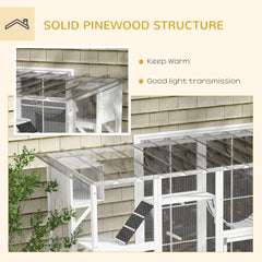 Large Outdoor Catio with Condos, Platforms, Doors, Ladders, Weather-Resistant Roof, Grey