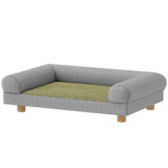 Pet Sofa, Dog Couch Bed for Small Dogs, Elevated Pet Sofa with Solid Feet for Indoor Kittens, Grey