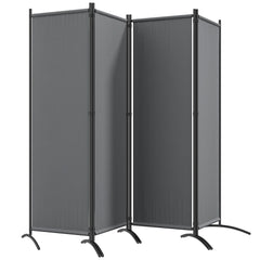 Folding Room Divider, Privacy Screen for Home Office Bedroom, 5.6FT Tall, Dark Grey