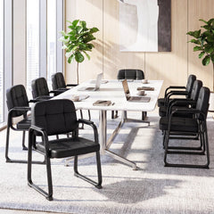 Waiting Room Guest Chairs Set of 4 Leather Office Reception Chairs