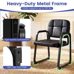 Waiting Room Guest Chairs Set of 4 Leather Office Reception Chairs
