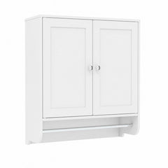 Wall Mounted Bathroom Storage Medicine Cabinet with Towel Bar-White