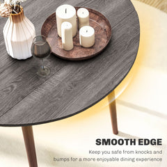 Folding Dining Table, Round Drop Leaf Kitchen Table for Small Spaces with Wood Legs, Oak