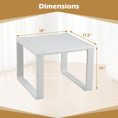 Weather Resistant Adirondack Outdoor Side Table Set of 2-White