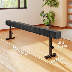 7.5ft Adjustable Balance Beam, Gymnastics Beam with Wheels, Gymnastics Equipment for 6+ Years Old Training