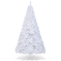 7 FT White Artificial Christmas Tree with 950 PVC Tips and Solid Metal Stand, Unlit