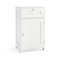 Single Door Bathroom Cabinet with Adjustable Shelf and Drawer-White