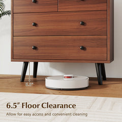 Wide Wooden Dresser with 4 Drawers for Bedroom Living Room-Walnut