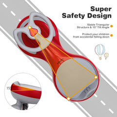 Wiggle Car Ride-on Toy with Flashing Wheels-Red