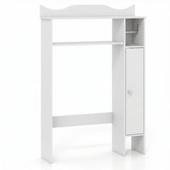 Wood Over the Toilet Bathroom Space Saver with Paper Holder and Shelf-White