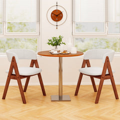 Set of 2 Sherpa Dining Armchairs with Open Curved Back, Walnut A Shaped Frame