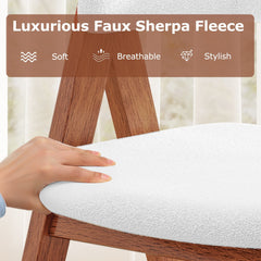Set of 2 Sherpa Dining Armchairs with Open Curved Back, Walnut A Shaped Frame