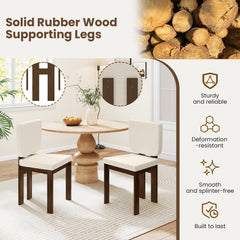 Set of 2 Sherpa Dining Chairs with Wide Seat and Square Walnut Frame