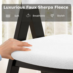 Set of 4 Sherpa Dining Armchairs with Open Curved Back, Black A Shaped Frame